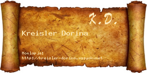 Kreisler Dorina névjegykártya